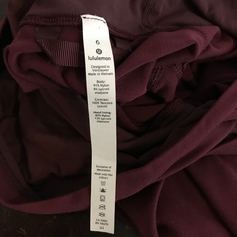 Lululemon Starting Place Hoodie 6 Garnet Red Pullover Thumbholes Athletic - Picture 11 of 12